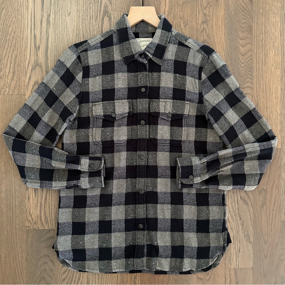Current/Elliott 'The Perfect Shirt' Plaid Shirt Charcoal Road Trip Plaid 1 / S